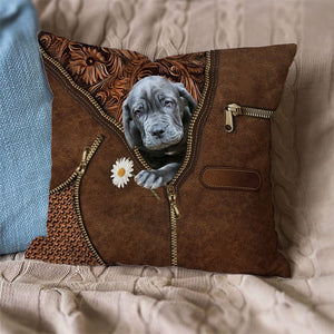 Neapolitan Mastiff Holding Daisy Pillow Case