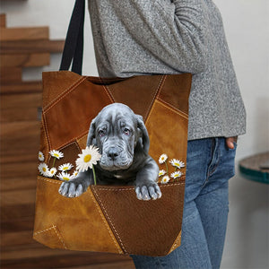 Neapolitan Mastiff Holding Daisy All Over Printed Tote Bag