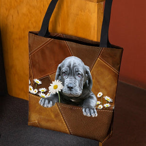 Neapolitan Mastiff Holding Daisy All Over Printed Tote Bag
