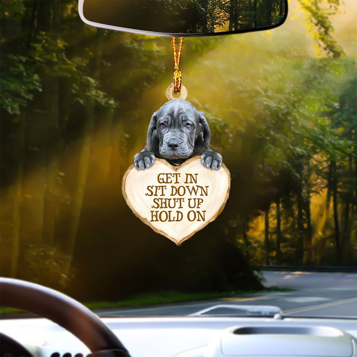 Neapolitan Mastiff Heart Shape Get In Car Hanging Ornament