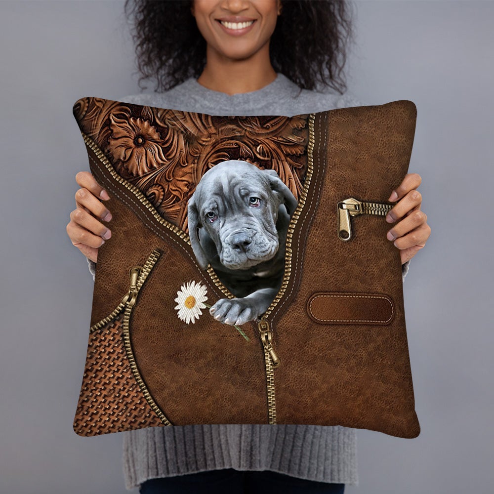 Neapolitan Mastiff Holding Daisy Pillow Case