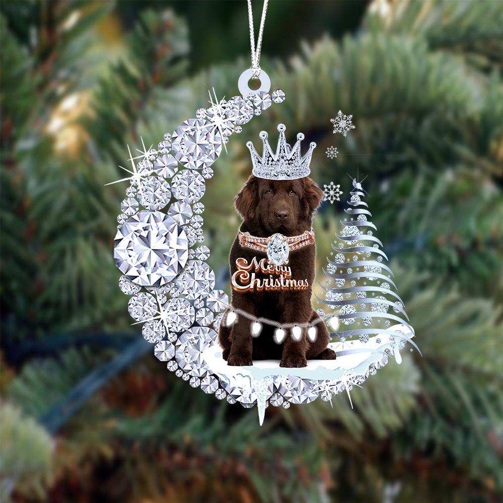 Newfoundland Diamond Moon Merry Christmas Ornament