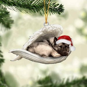 Norwegian Elkhound Sleeping Angel Christmas Ornament
