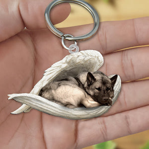 Norwegian Elkhound1 Sleeping Angel Acrylic Keychain