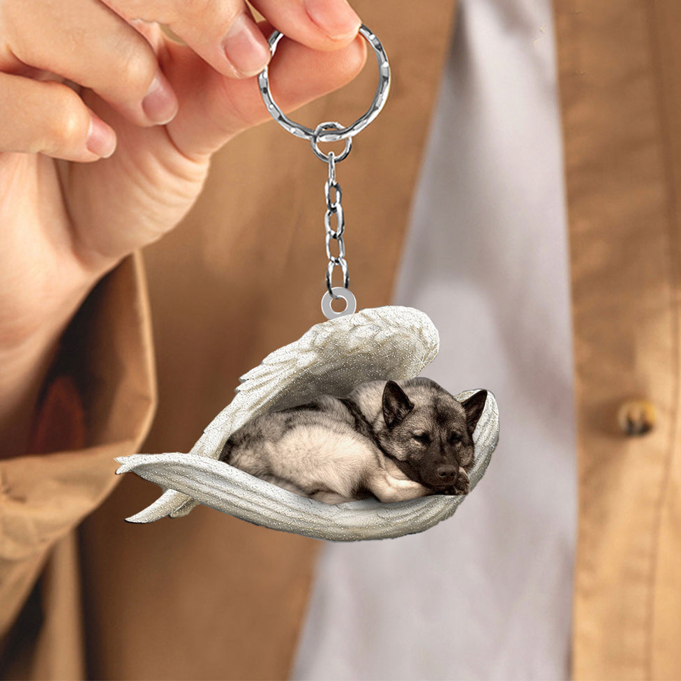 Norwegian Elkhound1 Sleeping Angel Acrylic Keychain