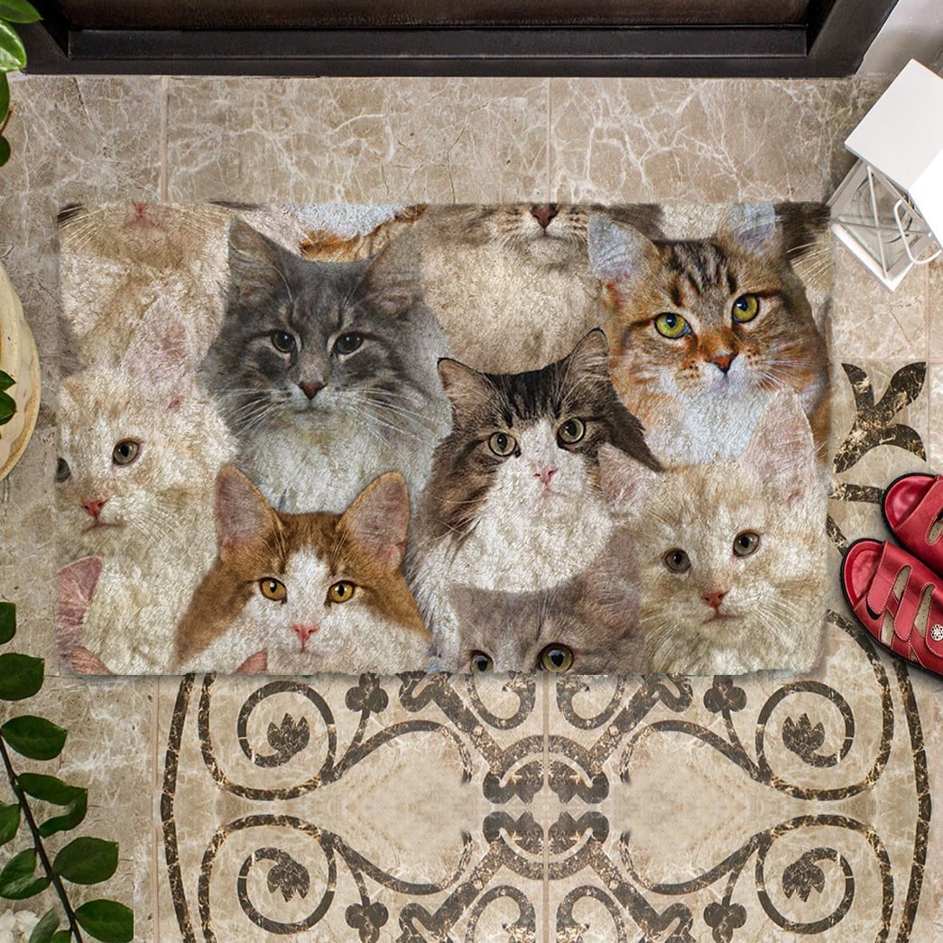 A Bunch Of Norwegian Forest Cats Doormat