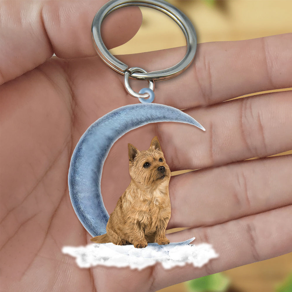 Norwich Terrier On The Moon Flat Acrylic Keychain