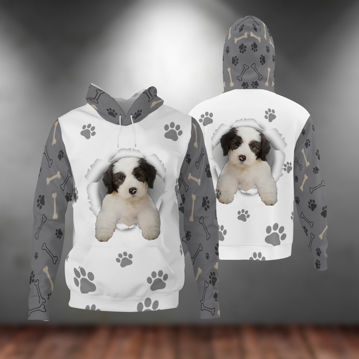 Old English Sheepdog-Paw Dog Unisex Hoodie