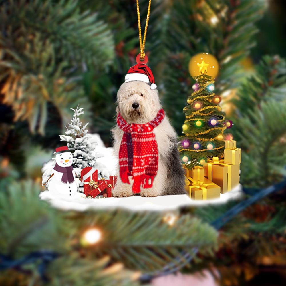 Old English Sheepdog Christmas Ornament