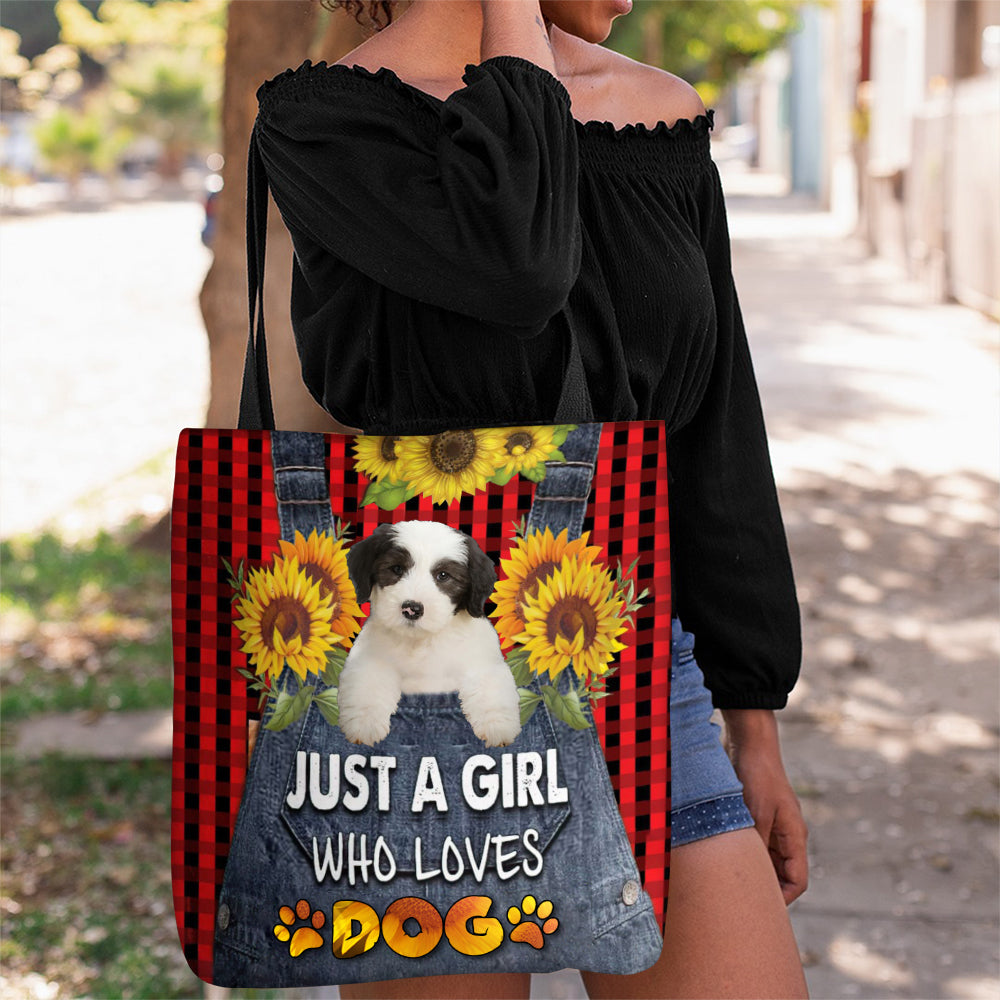Old English Sheepdog-Just A Girl Who Loves Dog Tote Bag