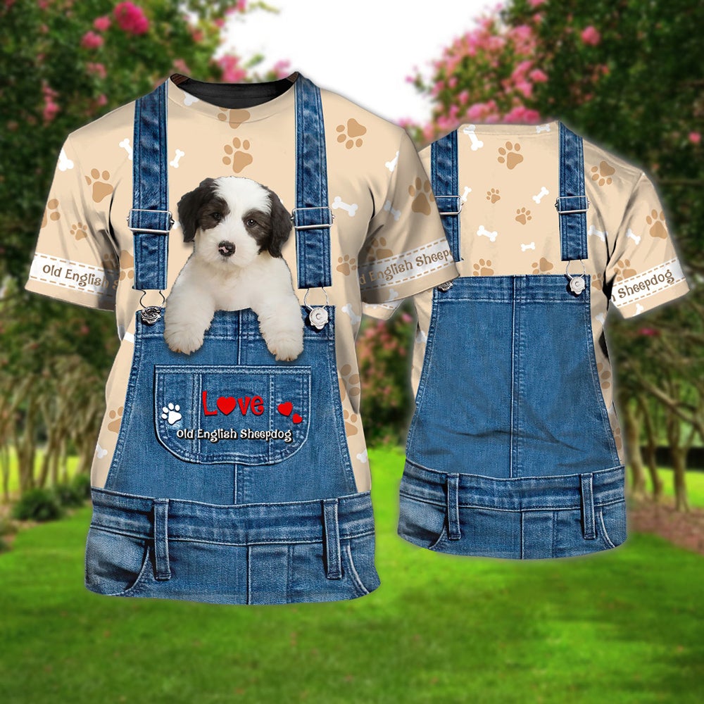 Love Old English Sheepdog Cute Unisex T-shirt