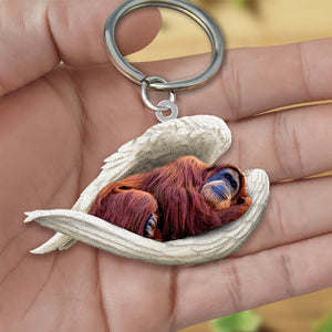 Orangutan Sleeping Angel Acrylic Keychain
