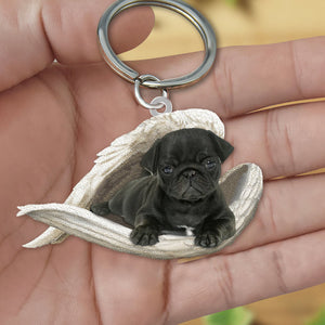 PUG (Black)1 Sleeping Angel Acrylic Keychain