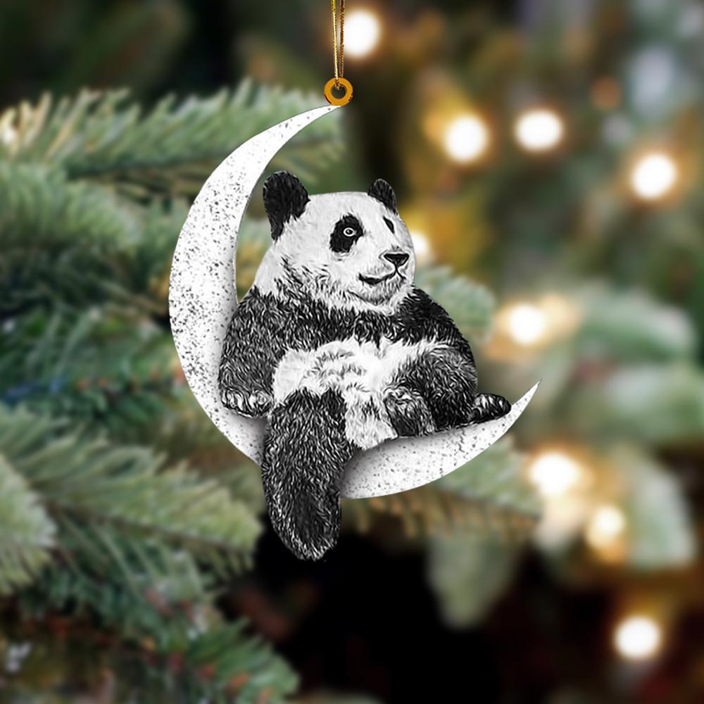 Panda Sits On The Moon Hanging Ornament