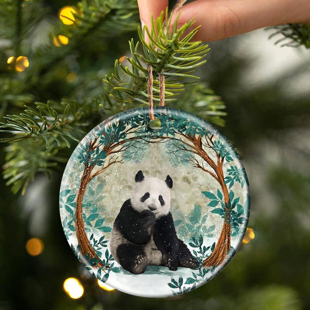 Panda Among Forest Porcelain/Ceramic Ornament