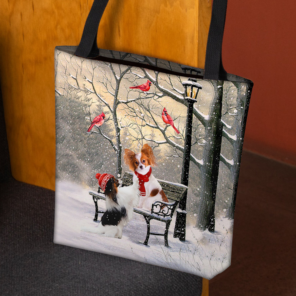 Papillon Hello Christmas/Winter/New Year Tote Bag