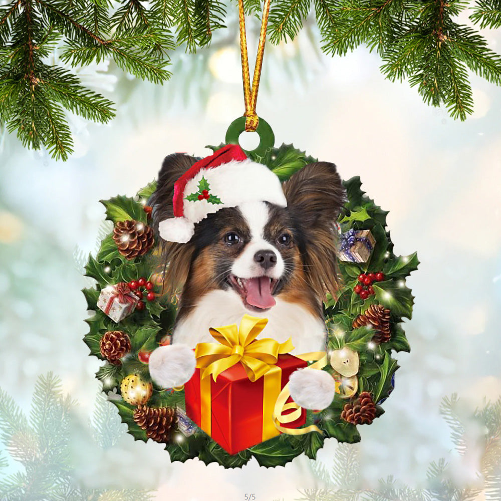 Papillon Christmas Gift Hanging Ornament