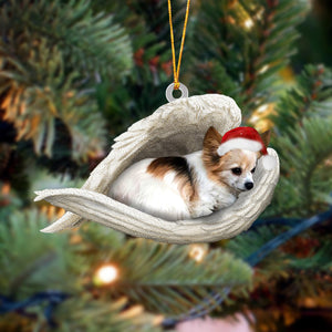 Papillon02 Sleeping Angel Christmas Ornament