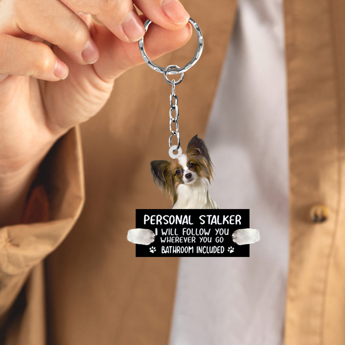 Papillon Personal Stalker Acrylic Keychain