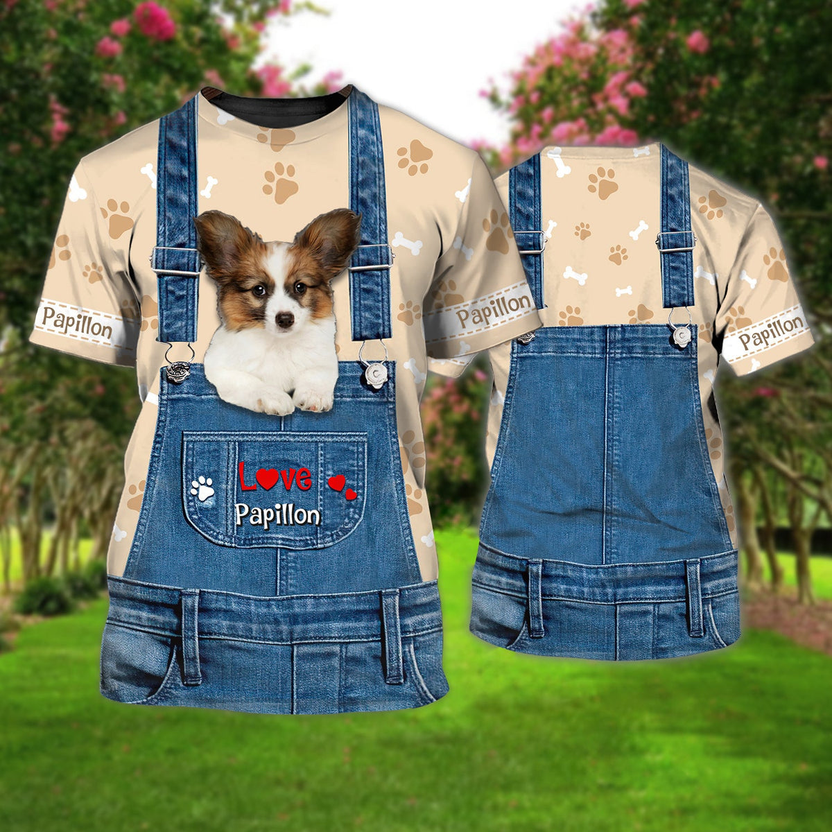 Love Papillon Cute Unisex T-shirt