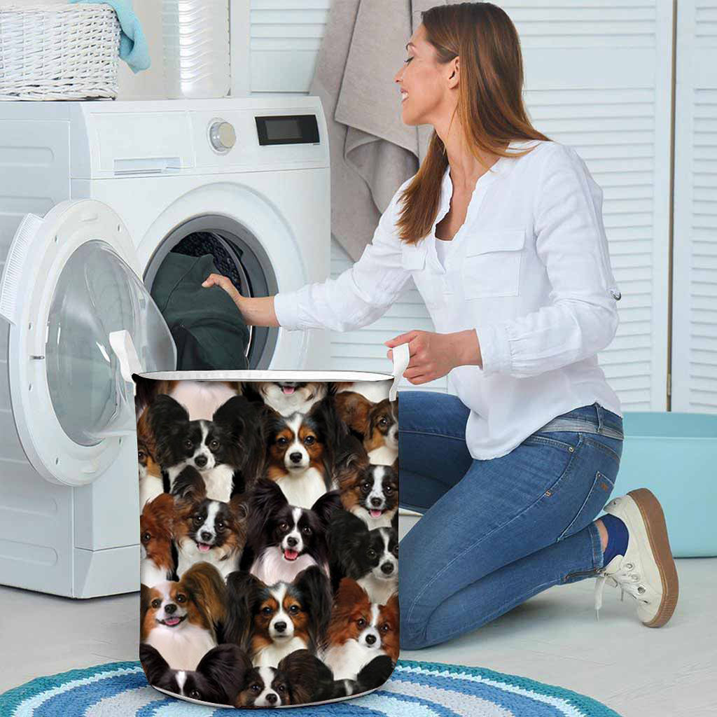 A Bunch Of Papillons Laundry Basket