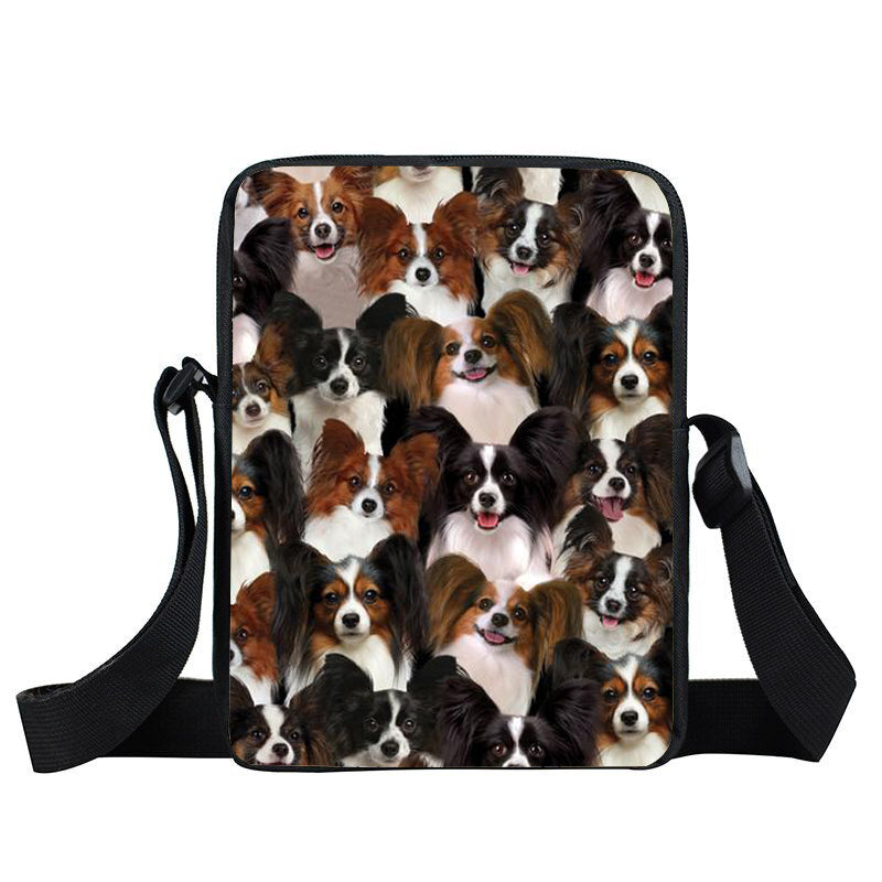 A Bunch Of Papillons Oxford Cloth Zipped Messenger Bag