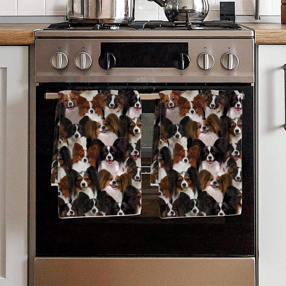 A Bunch Of Papillons Kitchen Towel