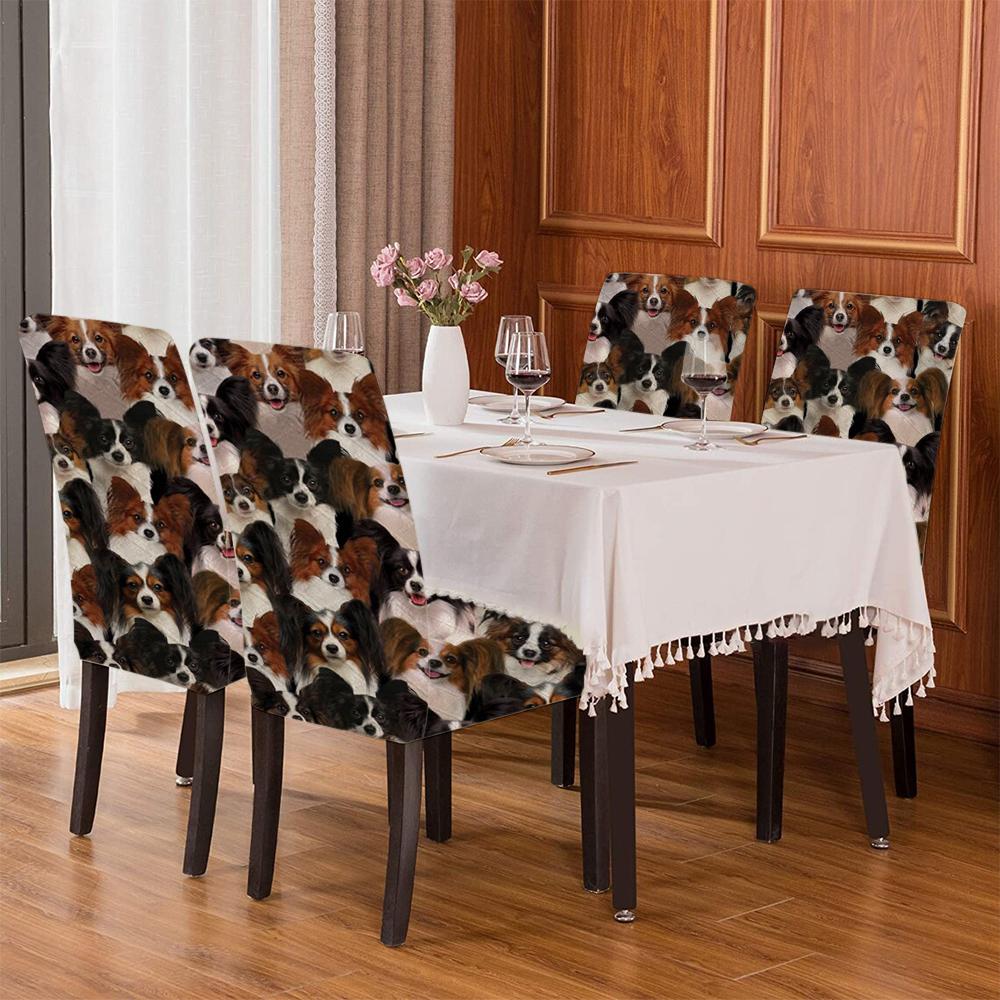 A Bunch Of Papillons Chair Cover/Great Gift Idea For Dog Lovers