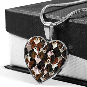 A Bunch Of Papillons Heart Necklace