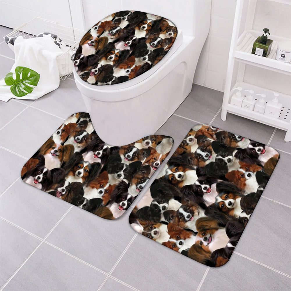 A Bunch Of Papillons Bathroom Mat Set
