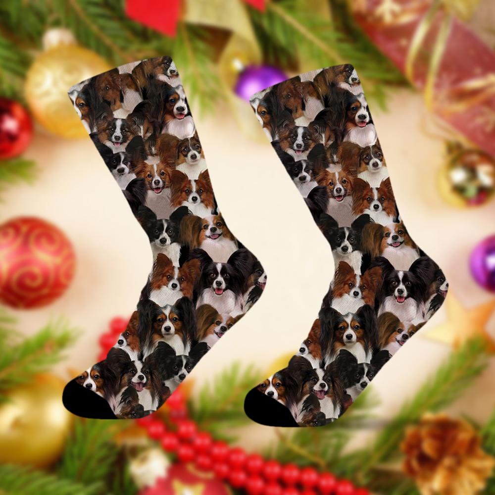 A Bunch Of Papillons Socks