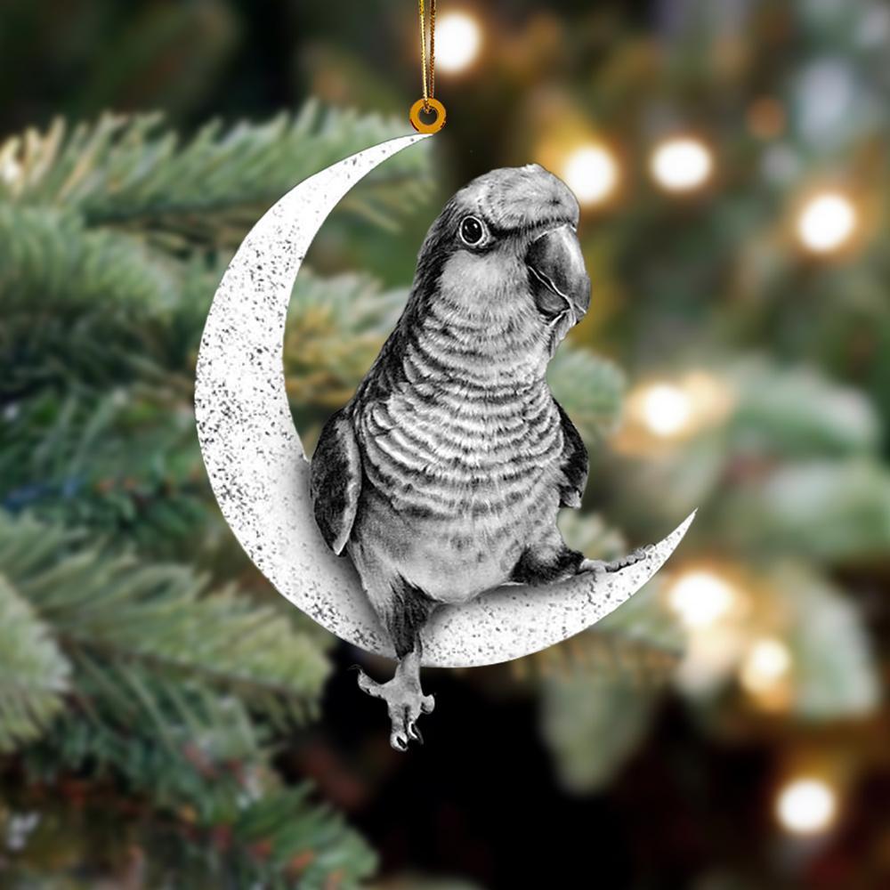 Parrot Sits On The Moon Hanging Ornament