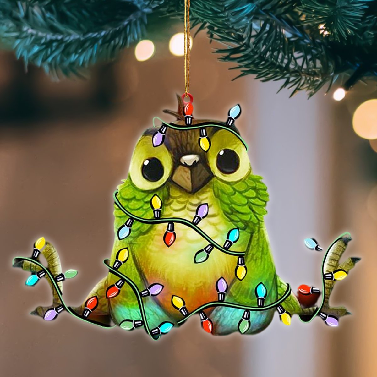 Parrot Christmas Light Hanging Ornament
