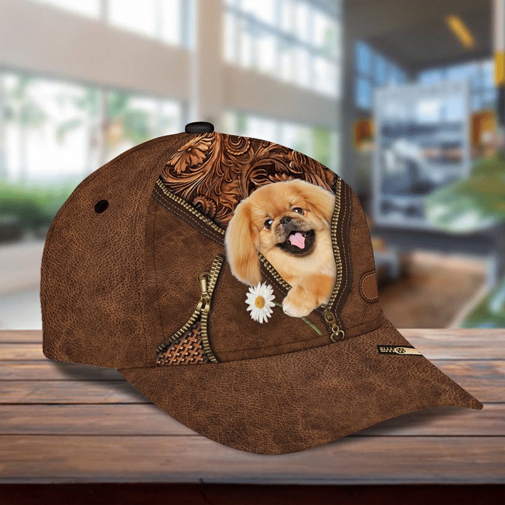 Pekingese Holding Daisy Unisex Cap
