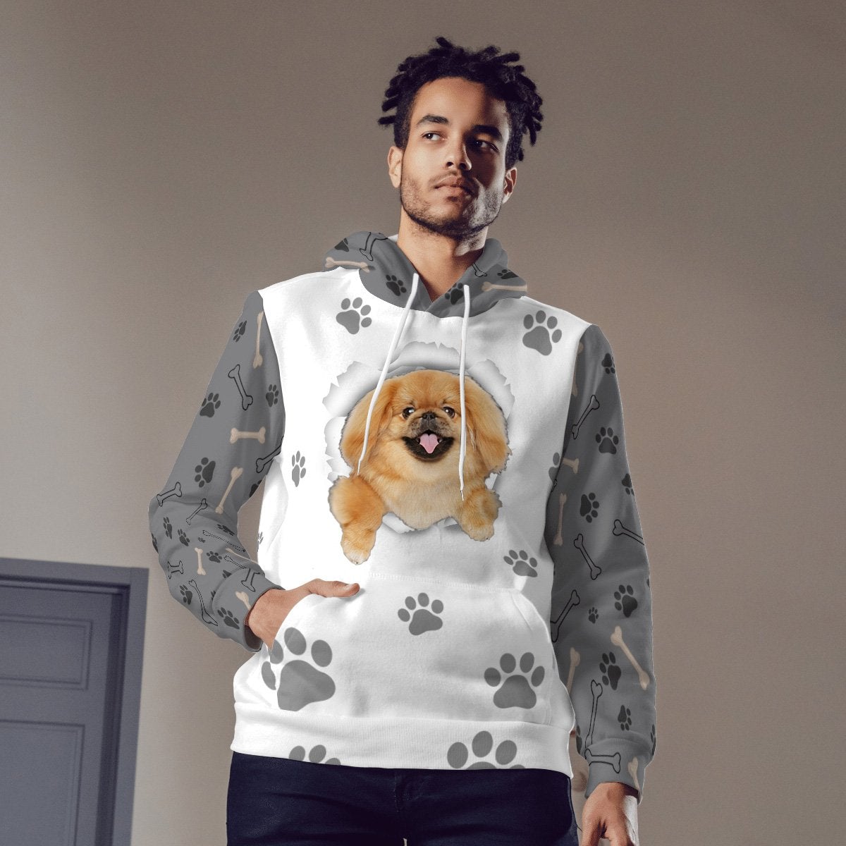 Pekingese-Paw Dog Unisex Hoodie