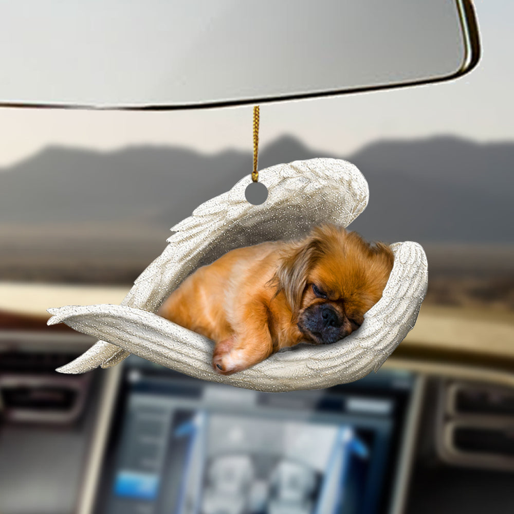 Pekingese2 Sleeping Angel Ornament Sleeping Angel Car Hanging Ornament
