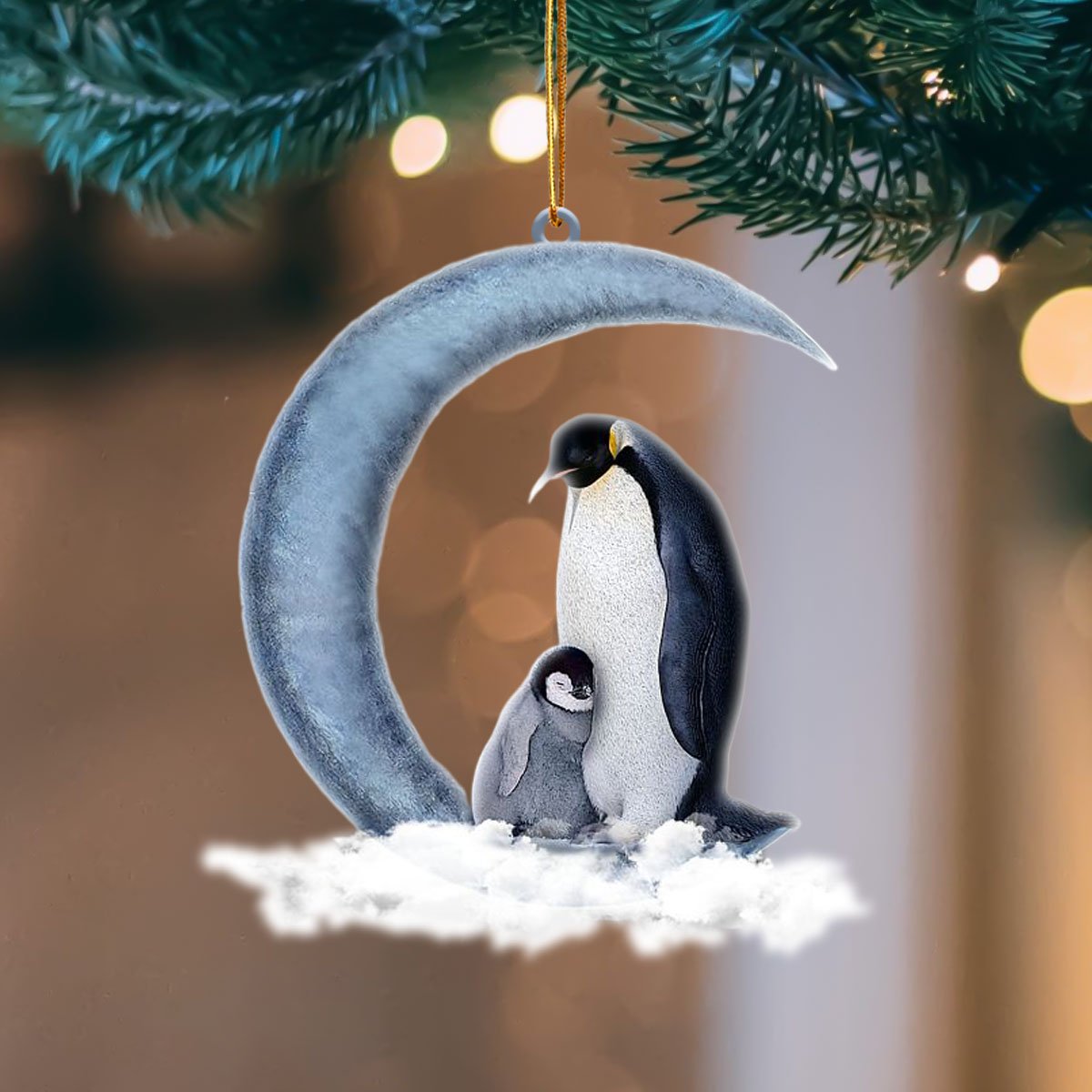Penguin Blue Moon Hanging Ornament
