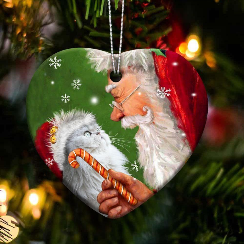 Persian Cat Happy Heart Ornament For Cat Lovers