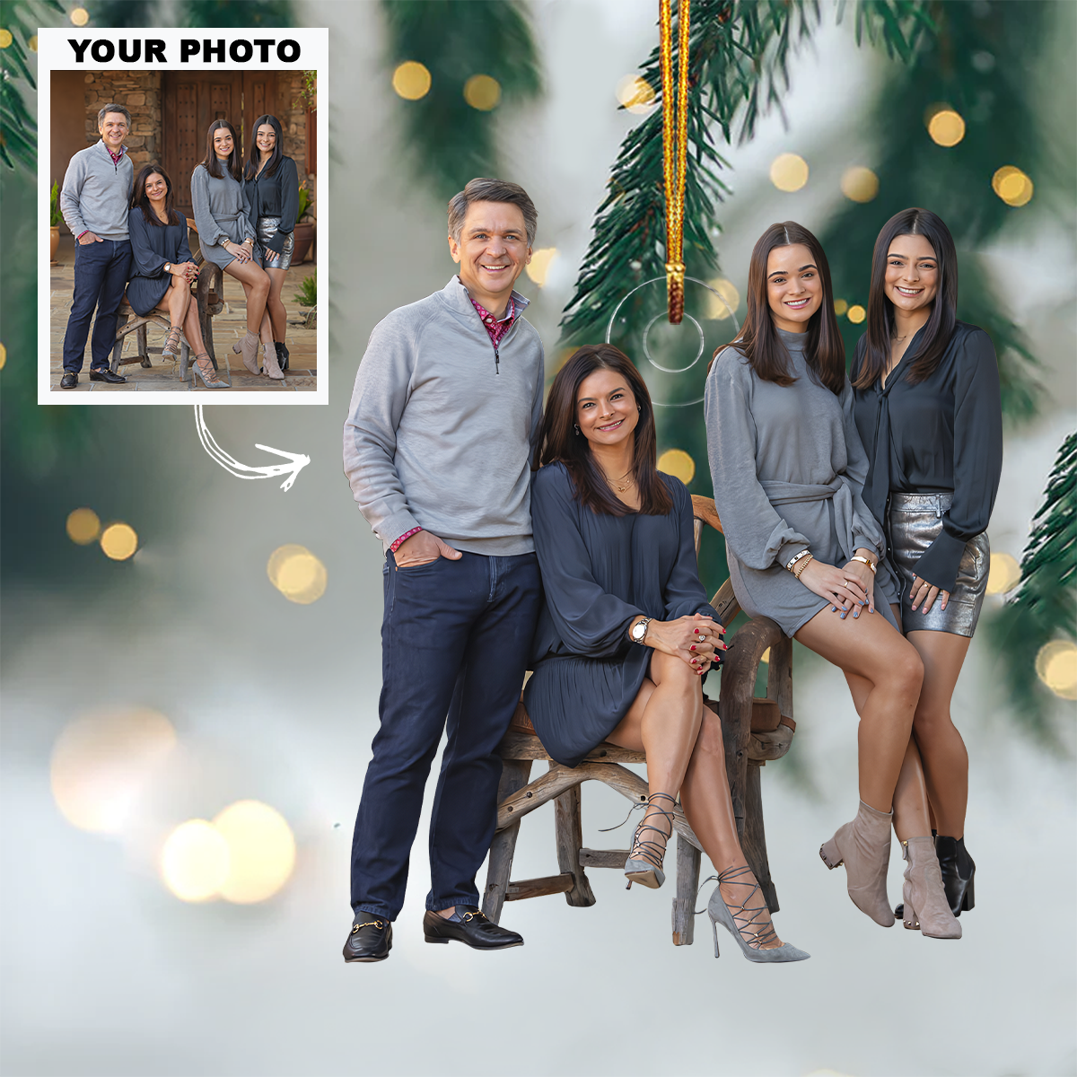 New Release Personalized Love Family Upload Photo Christmas Ornament