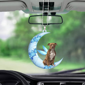 Pit Bull Angel From The Moon Car Hanging Ornament