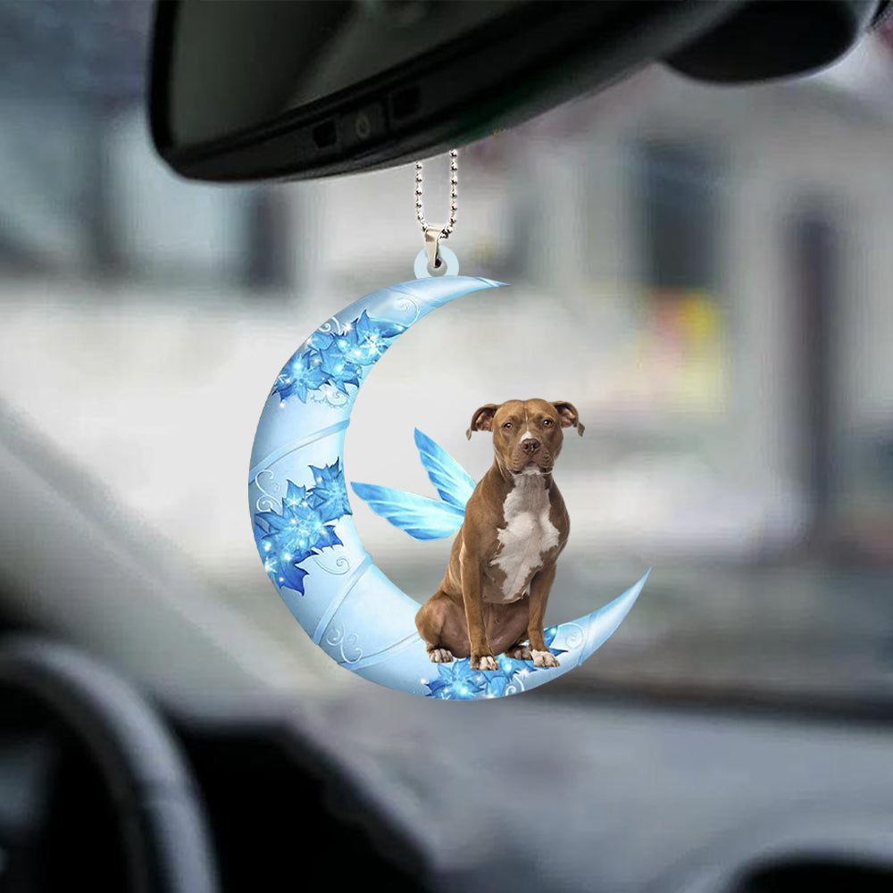 Pit Bull Angel From The Moon Car Hanging Ornament