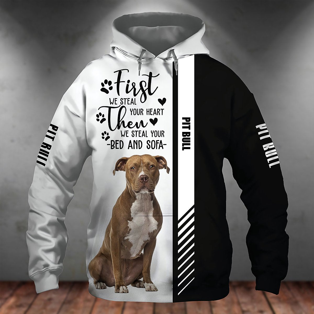 Pit Bull 2-First We Steal Your Heart Unisex Hoodie