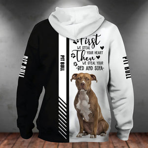 Pit Bull 2-First We Steal Your Heart Unisex Hoodie