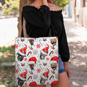 Pit Bull Merry Christmas Tote Bag