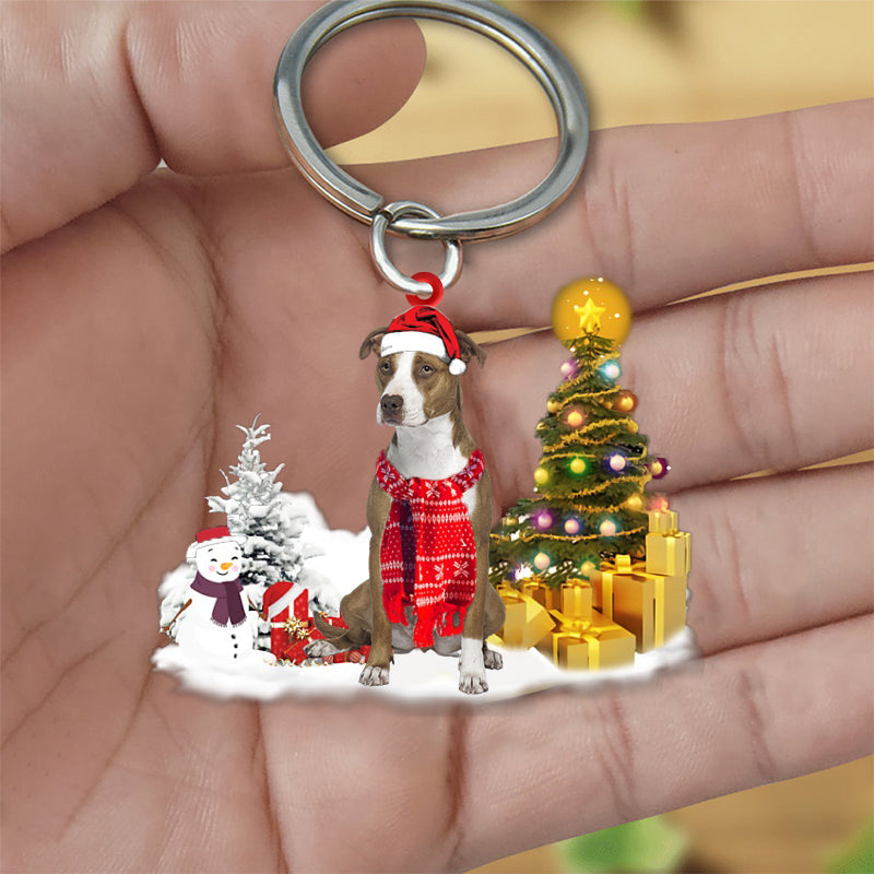Pit Bull Early Merry Christma Acrylic Keychain