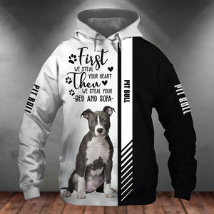 Pit Bull-First We Steal Your Heart Unisex Hoodie