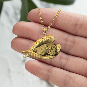 Pit Bull Sleeping Angel Necklace