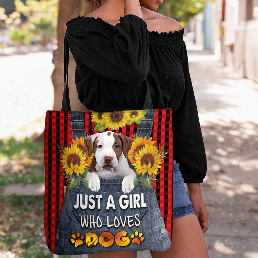 Pit Bull-Just A Girl Who Loves Dog Tote Bag