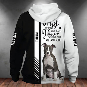 Pit Bull-First We Steal Your Heart Unisex Hoodie