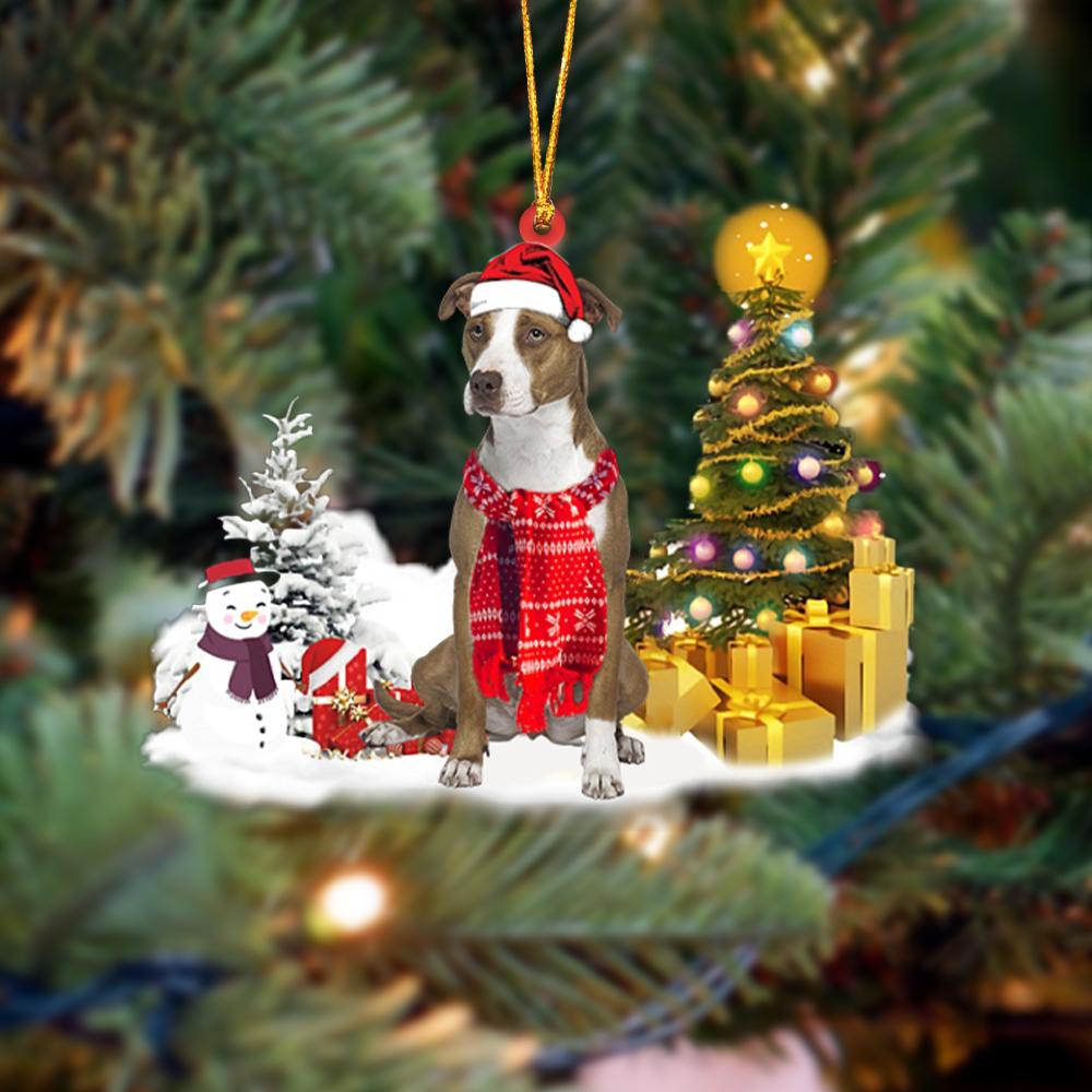 Pit Bull Christmas Ornament